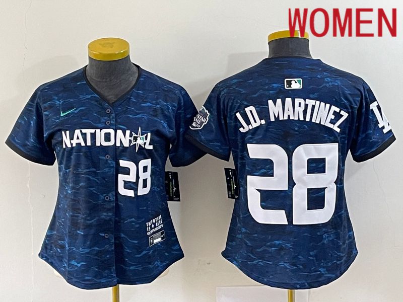 Women Boston Red Sox #28 J.D.Martinez National League Nike Royal 2023 MLB All Star MLB Jersey->women mlb jersey->Women Jersey